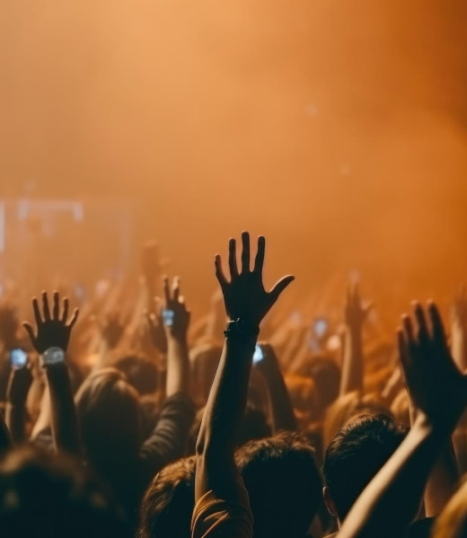 fans-waving-hands-concert-night-photo-generative-ai